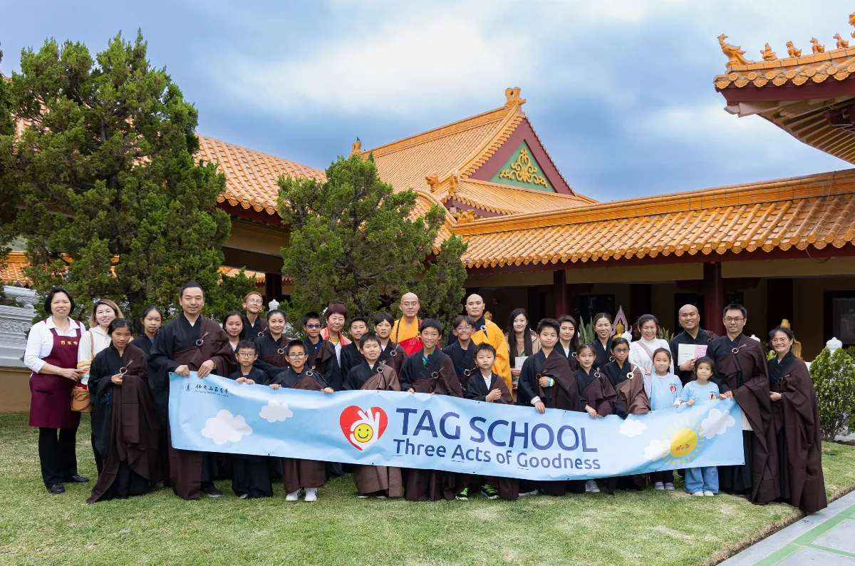 Young Devotees Inspired to Uphold the Dharma at Hsi Lai Temple’s Triple Gem Refuge and Five Precepts Ceremony
