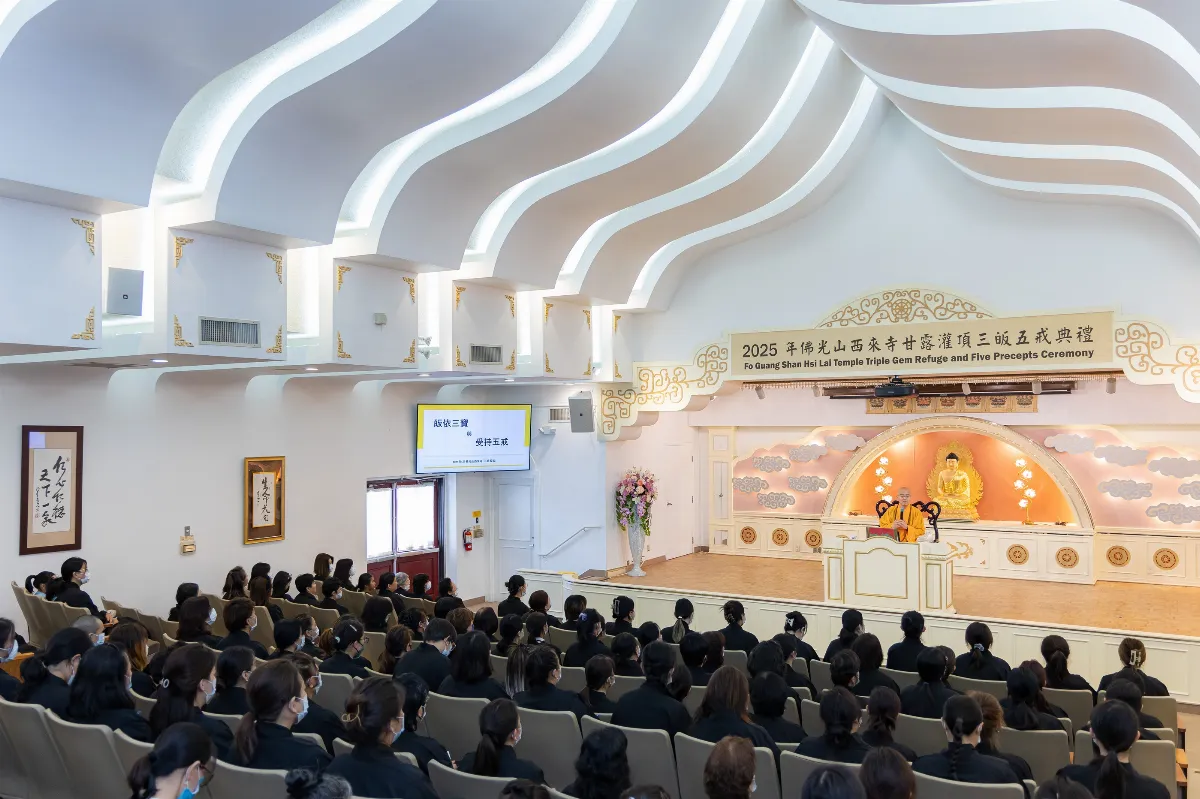 Young Devotees Inspired to Uphold the Dharma at Hsi Lai Temple’s Triple Gem Refuge and Five Precepts Ceremony