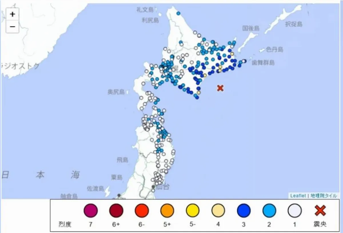 日本北海道6.1地震 氣象廳發布海嘯預報