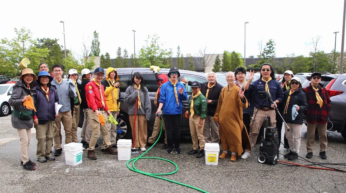 Fo Guang Scouts Host Car Wash Fundraiser, Putting Buddhist Values into Action