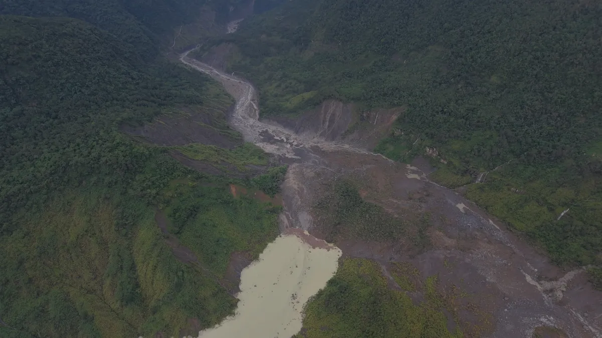 雲林古坑清水溪現堰塞湖 水利署發潰決警示
