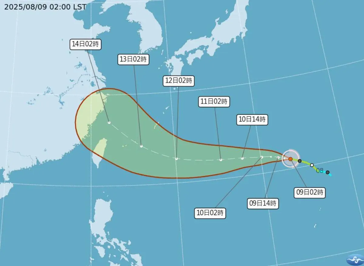 輕颱楊柳路徑大幅北修 最快12日發布海警