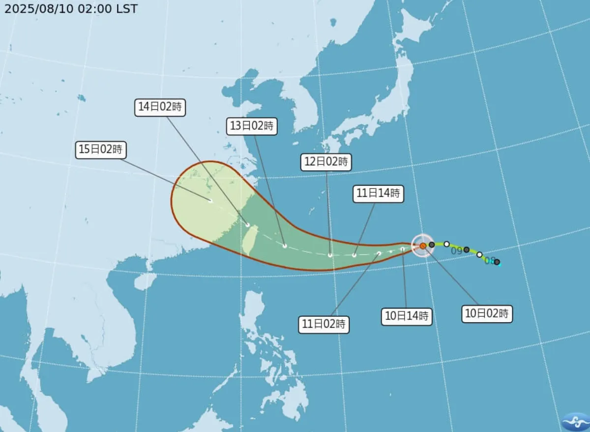 颱風楊柳路徑南修 這兩天通過台灣