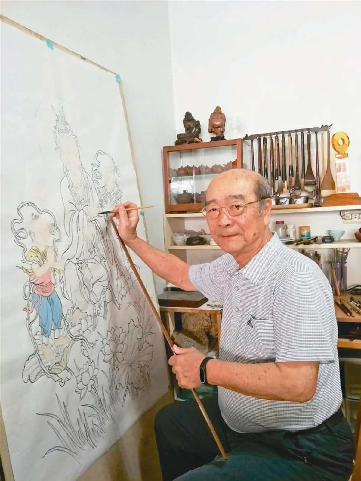 妙筆勾勒佛畫神韻   彩繪名師潘岳雄致力授藝傳承