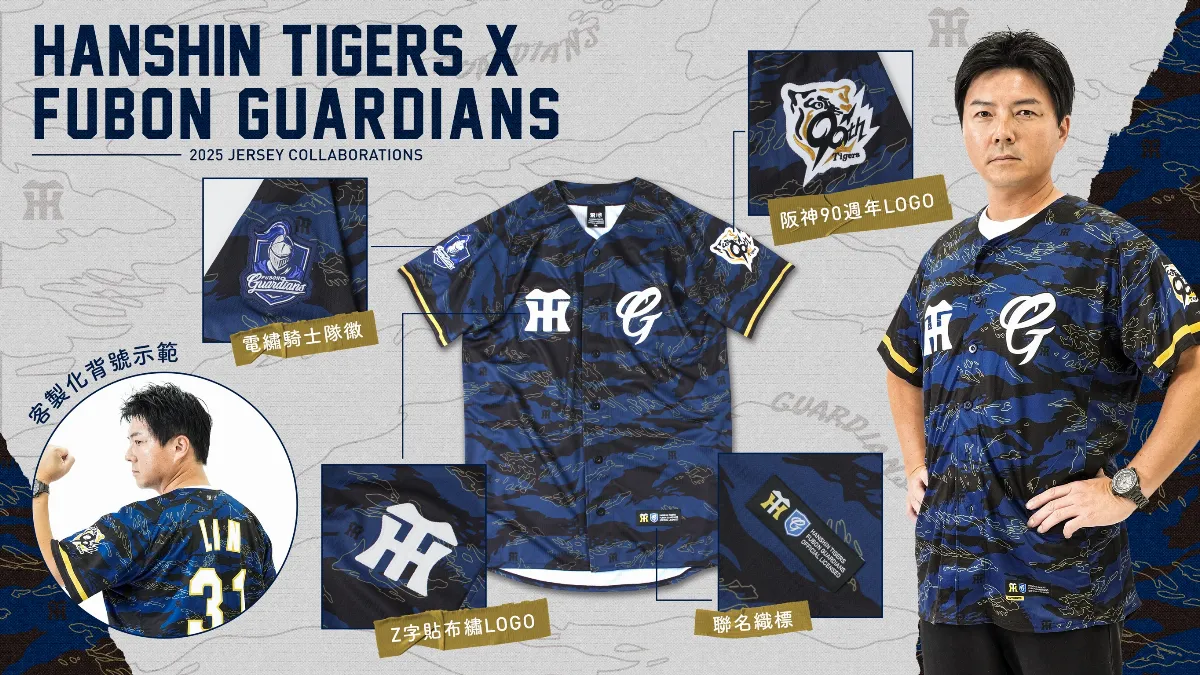 中職／富邦悍將主題日球衣聯名阪神虎 特別開放燙印「LIN 31」