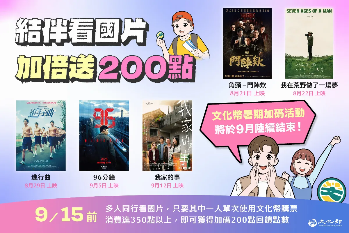 文化幣領用逾153萬人 暑假加碼倒數 13-15歲回饋更優惠