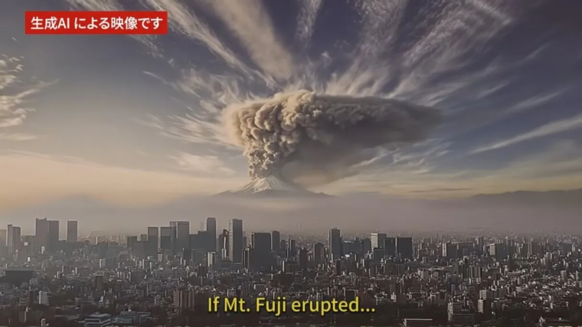 日本模擬富士山大規模噴發 火山灰籠罩新宿天空