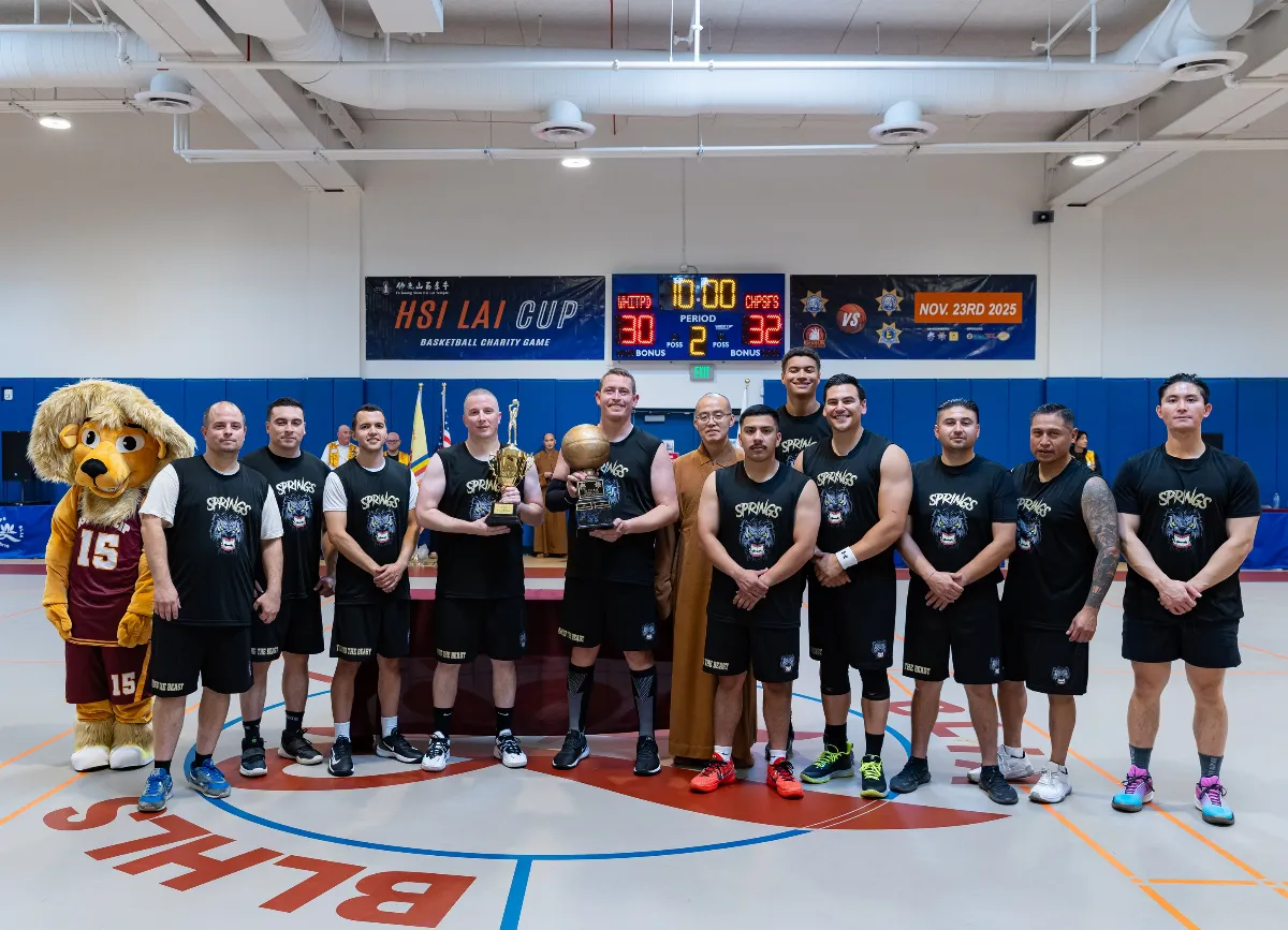 Loving-Kindness and Compassion Between Law Enforcement and Community: Hsi Lai Cup Charity Basketball Game Brings Holiday Warmth to Children