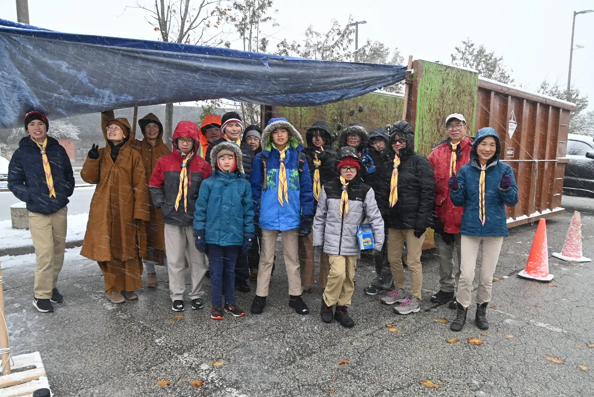 Buddha’s Light Toronto Scouts Recycle Electronics in the First Snow to Protect the Earth