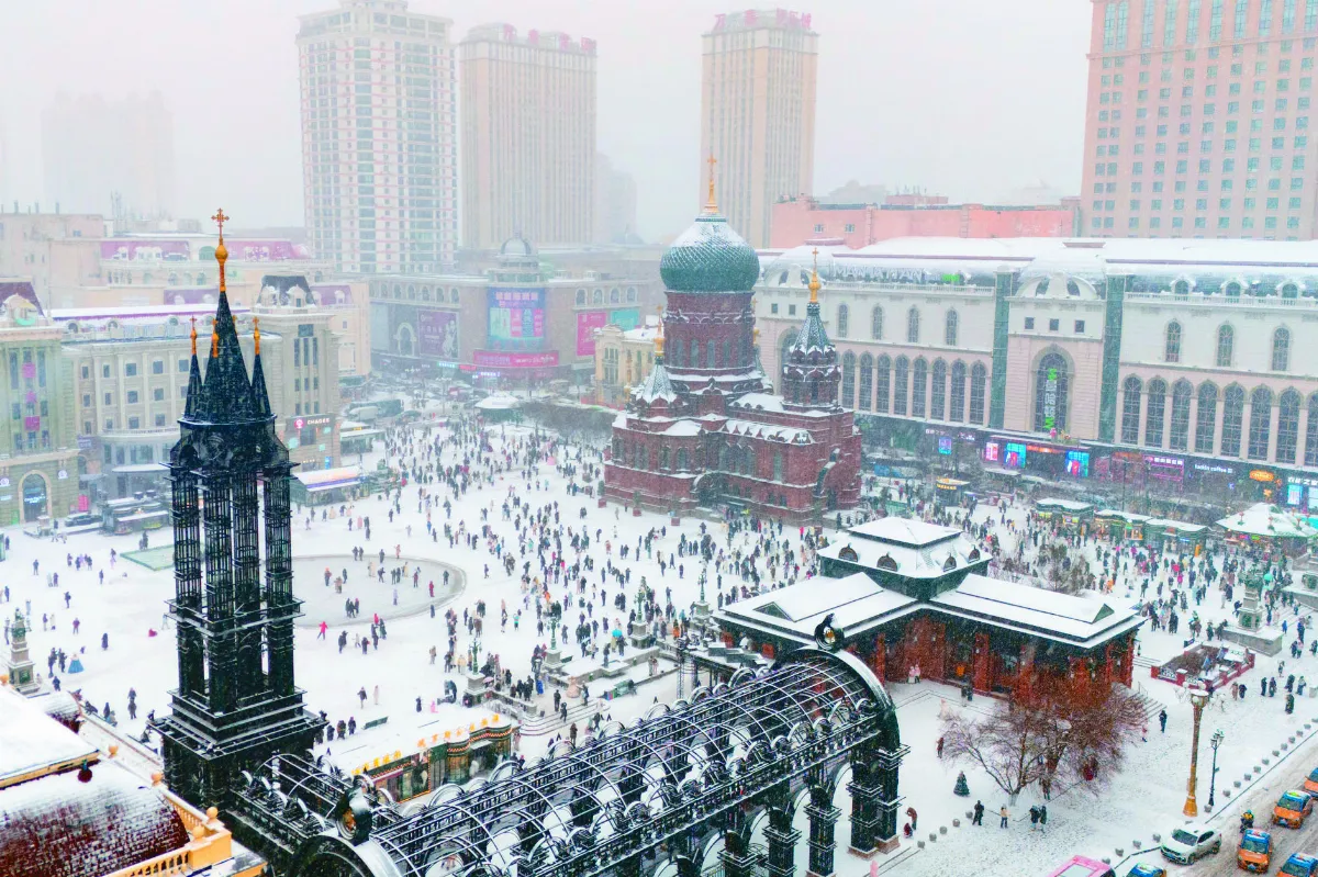雪中哈爾濱