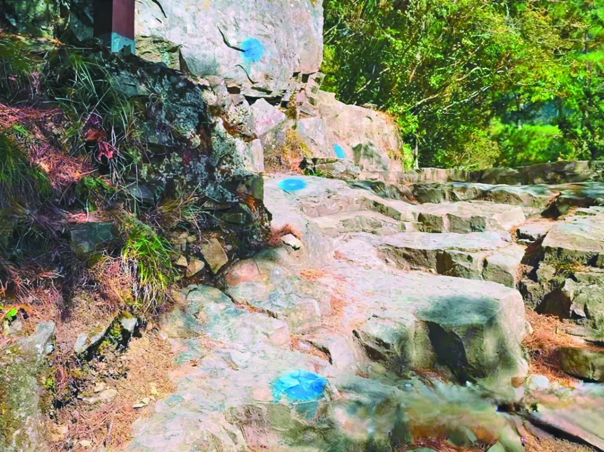玉山步道遭噴漆 玉管處追查
