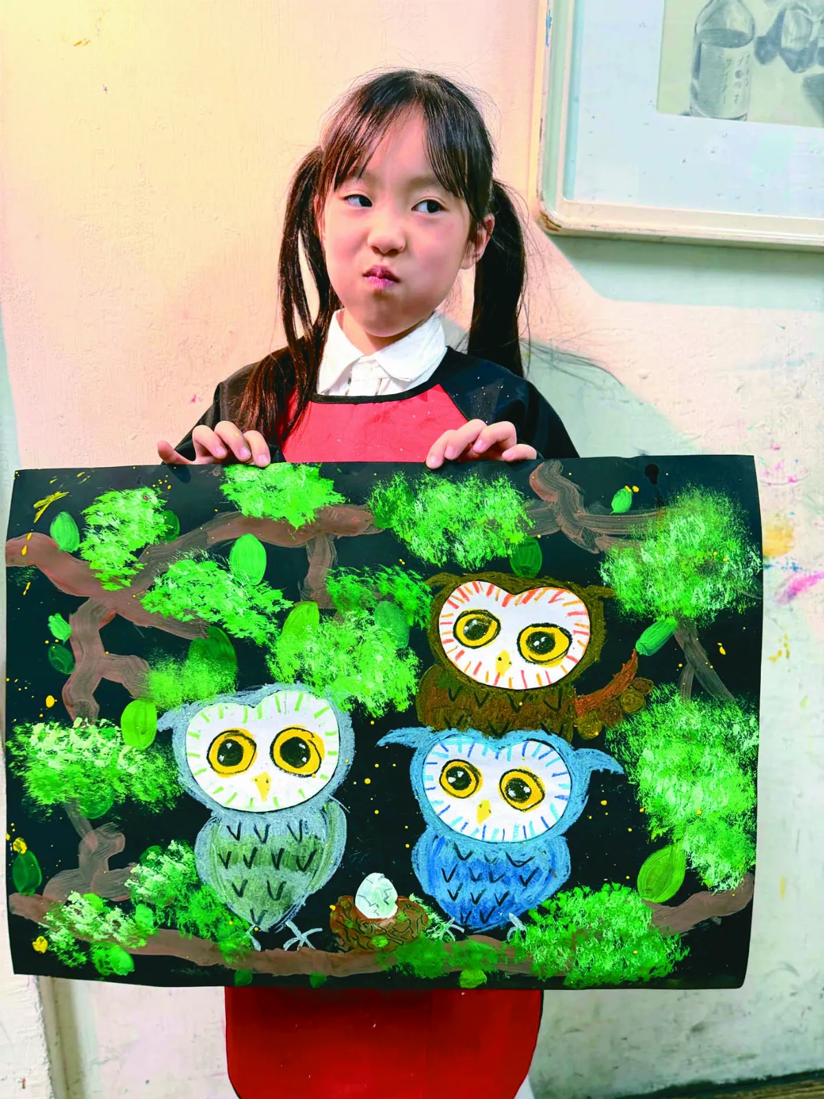 【童畫天地】貓頭鷹剪貼技法