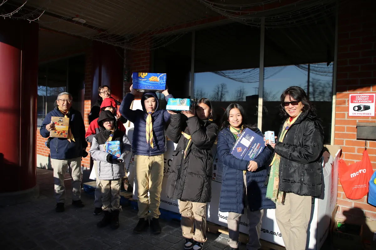 Cold Weather, Warm Hearts: Buddha’s Light Toronto Scouts Lead Winter Food Drive