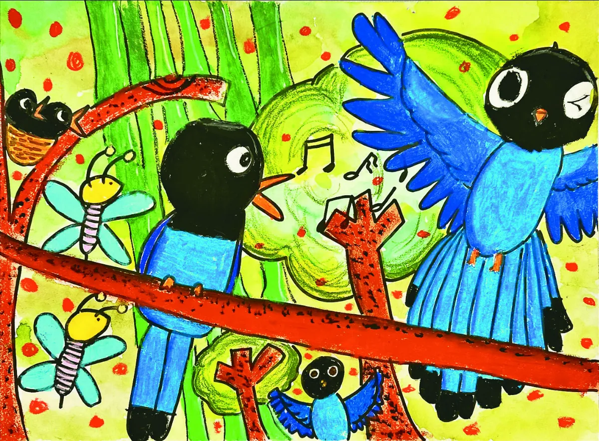 【快樂塗鴉簿】台灣藍鵲