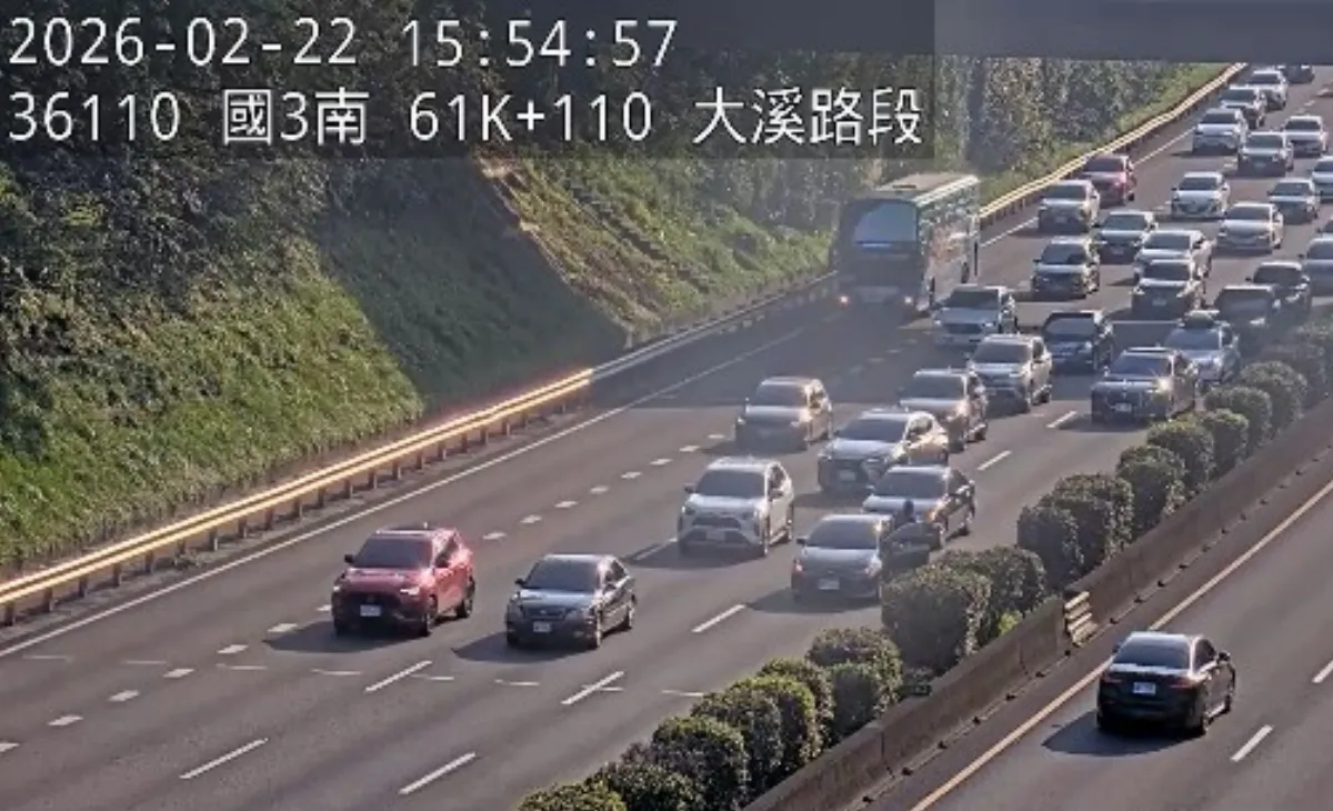 收假日國道34起追撞事故 國1新竹至湖口車多
