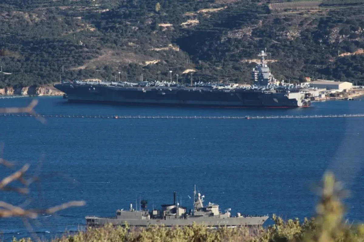 全球最大航艦福特號抵達希臘 將挺進中東軍事集結