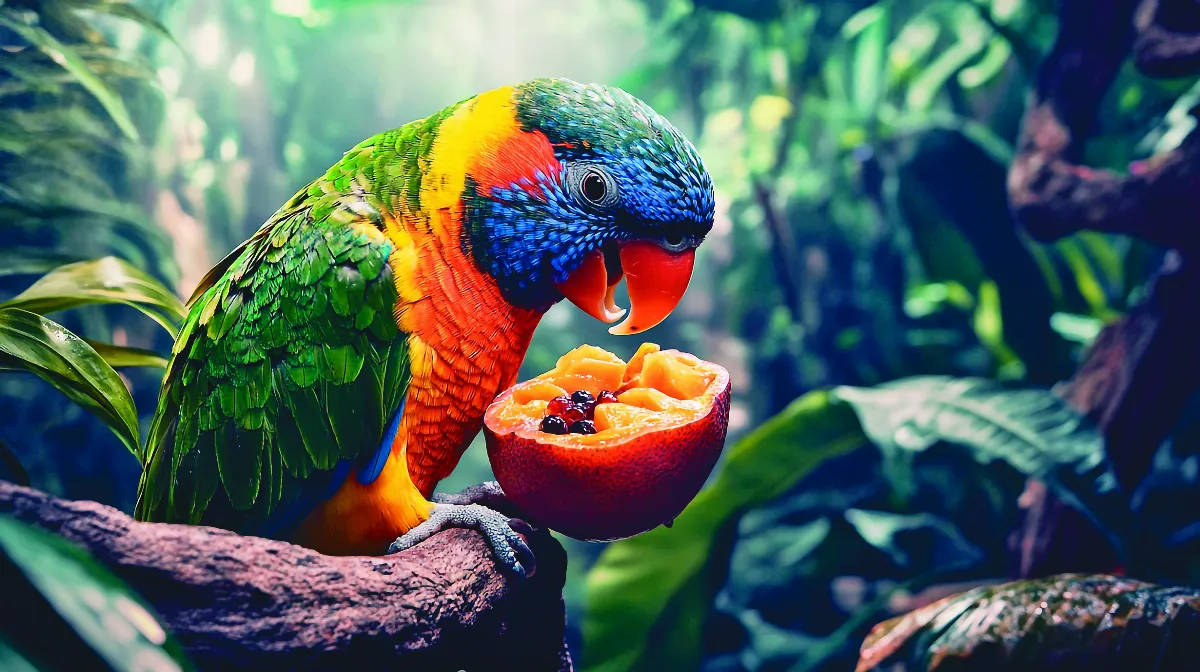 澳洲鸚鵡 吃芒果 成落果