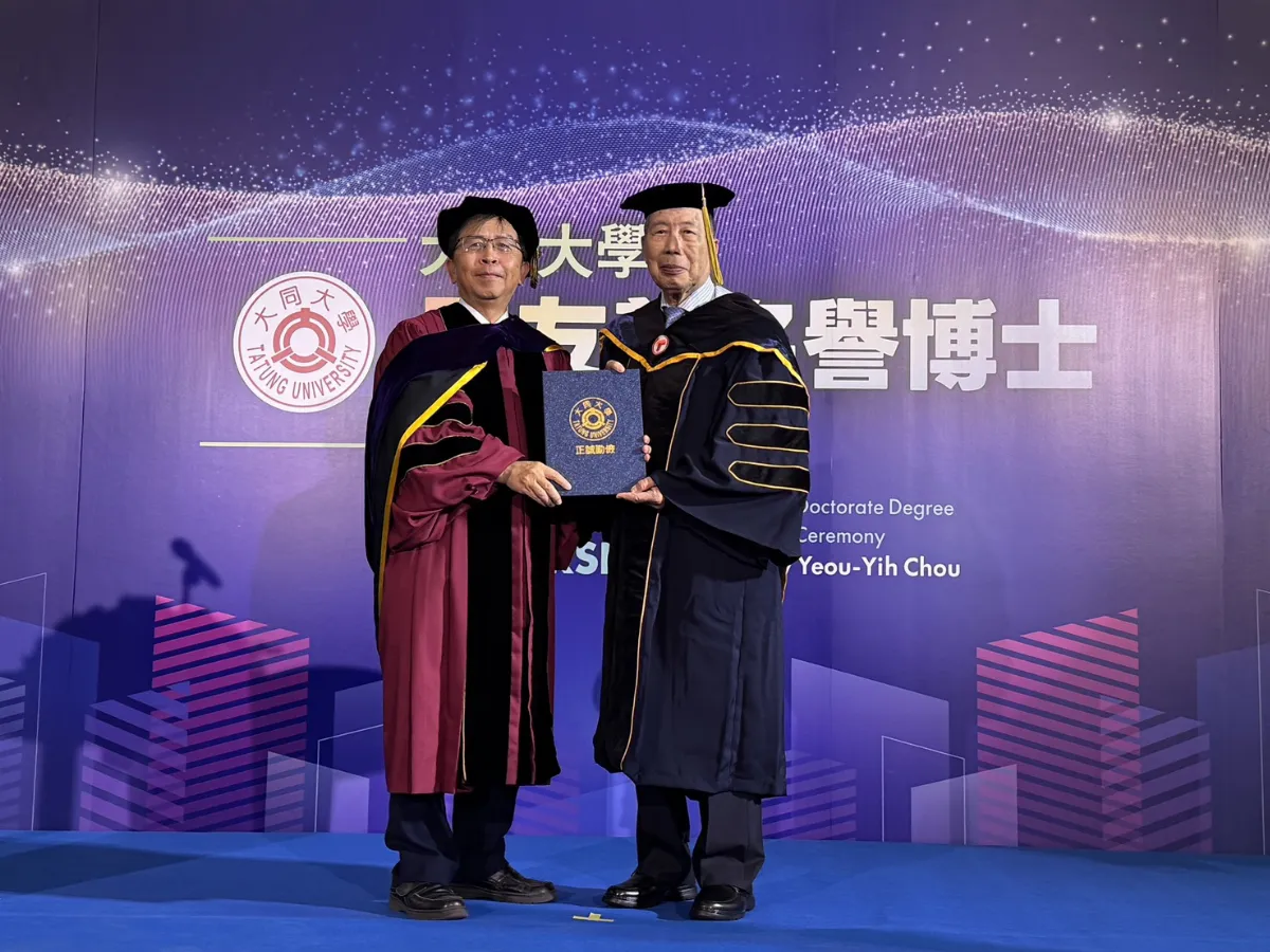 周友義研發台灣首台彩色電視 獲頒大同大學名譽博士