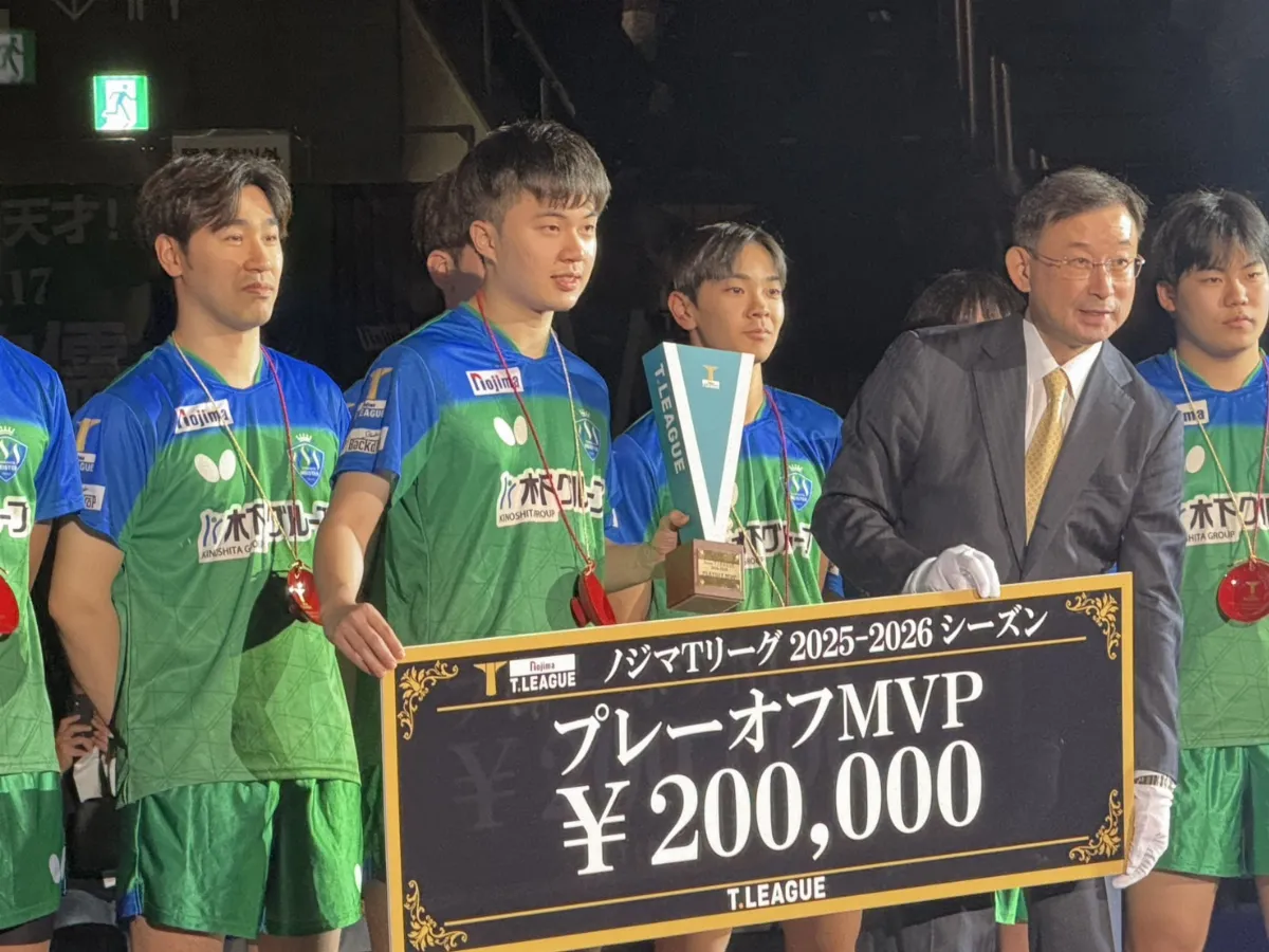 桌球／日本T聯賽落幕 林昀儒率東京木下奪冠