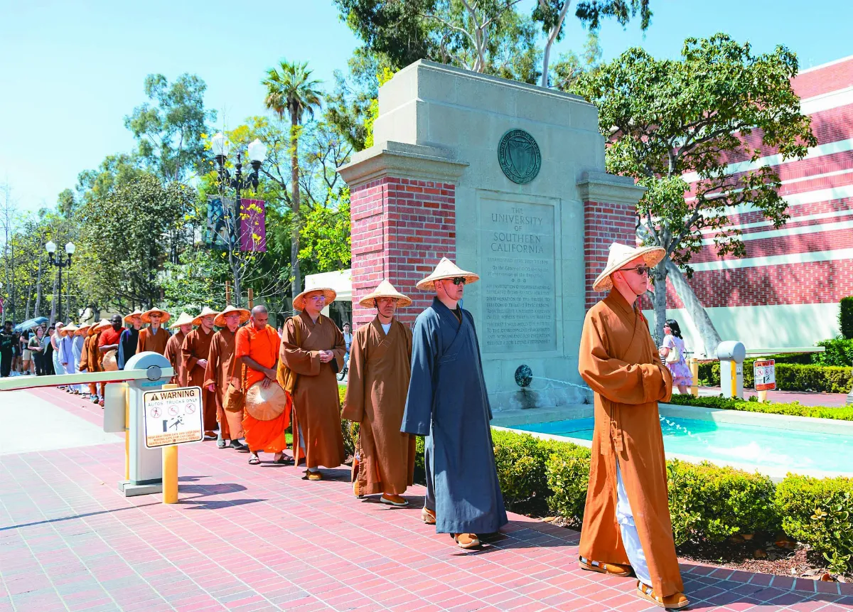 南加大校園行腳 西來寺攜手佛教界祈和平