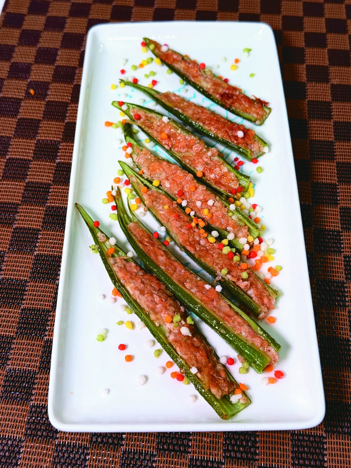 【生活蔬食】秋葵鑲素肉