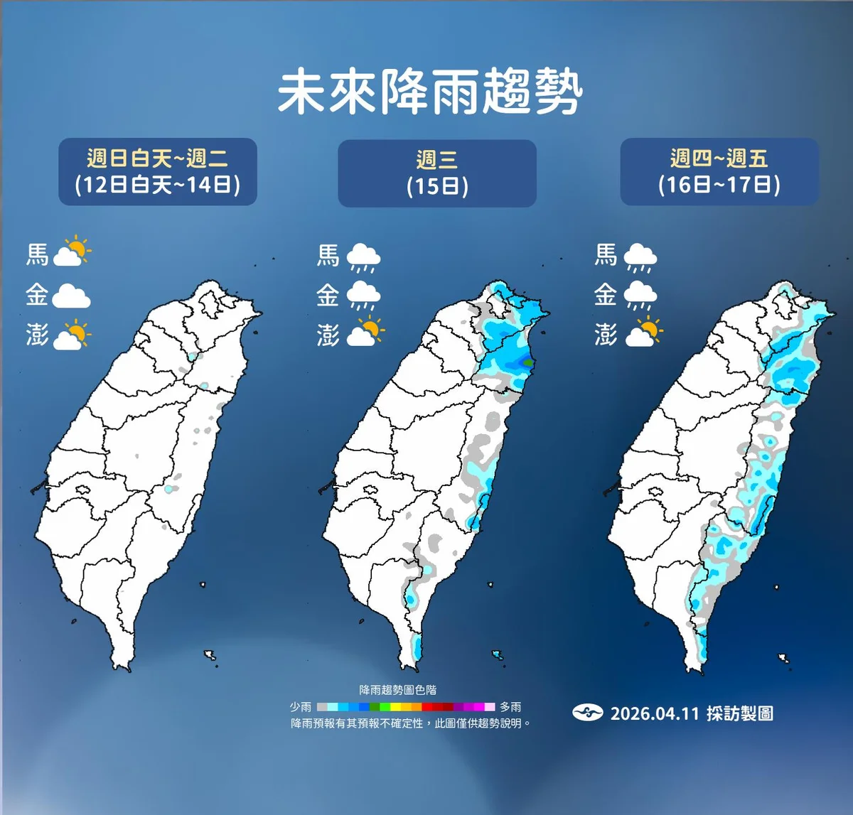 14日前各地偏熱 下周有鋒面北部東部轉濕涼