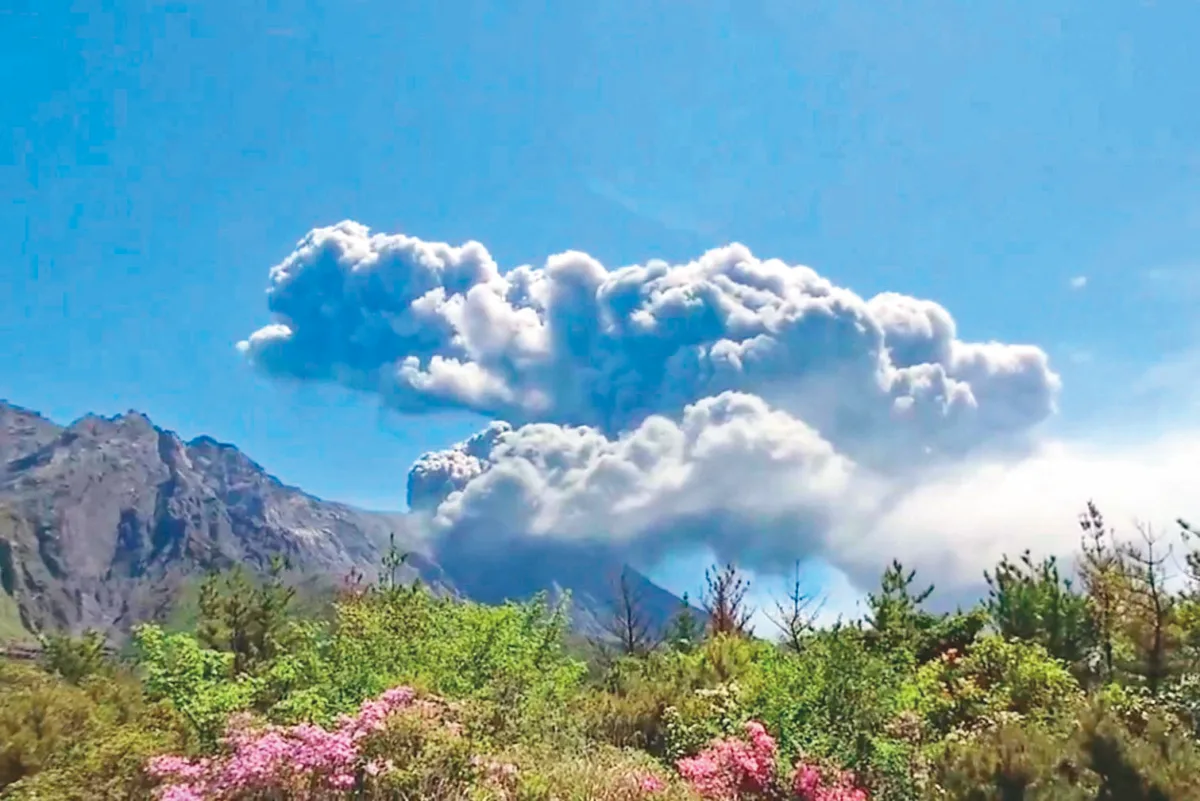 日本櫻島火山 爆發
